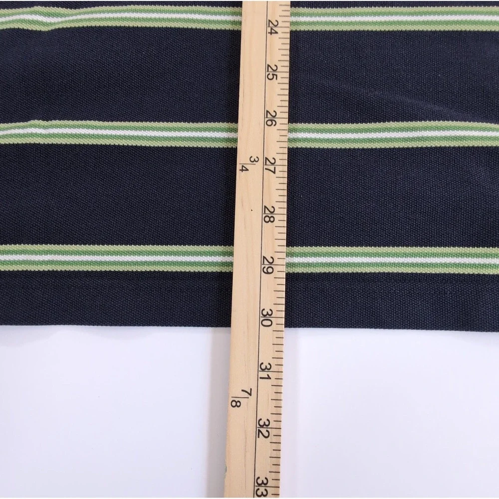 VTG Brooks Brothers 1818 Mens Performance Polo Shirt Mens XL Navy Blue Striped